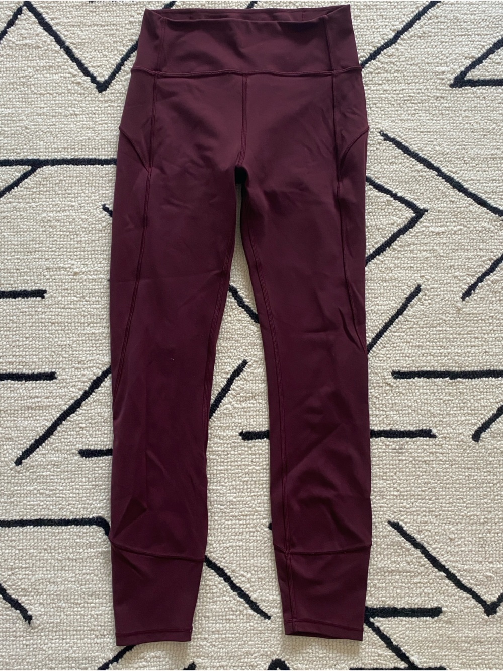 Lululemon High-Waist Burgundy 7/8 Leggings (size 6)